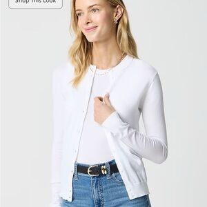 J. Crew Factory White Cardigan Sweater